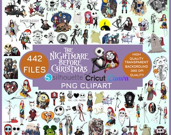 Nightmare Before Christmas Png, Halloween Font Svg, Nightmaree Clipart, Skeleton, Jack and Sally Pattern, Nightmare Before Christmas Gifts
