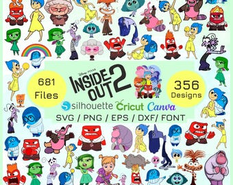 Inside Out PNG Bundle, Inside Out Clipart and Digital Paper, Inside Out SVG for shirt cake topper birthday, anxiety, sadness, joy