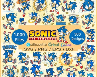 Sonic The Hedgehog Svg Png Bundle, Sonic Clipart, Sonic Characters Svg Png Dxf Eps, Cricut Silhouette Cut Files, Instant Download