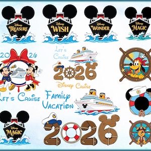 Disney Cruise Png SVG Cut File Bundle, Anchor Mickey Mouse, Disney Cruise Line, Cruise Shirt (Digital Download) image 2