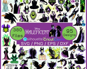 Maleficent SVG Bundle, Dark Fairy Clipart, Maleficent Png, Svg, Dxf, Eps Files for Cricut, Instant Digital Download, Villain Art Pack