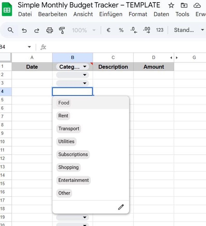 Simple Monthly Budget Tracker Google Sheets Budget Template - Etsy