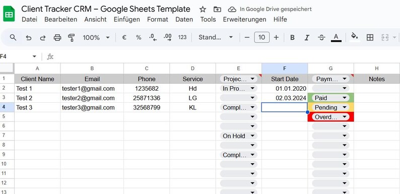 Invoice Tracker Google Sheets Template, Payment Log (digital Download ...