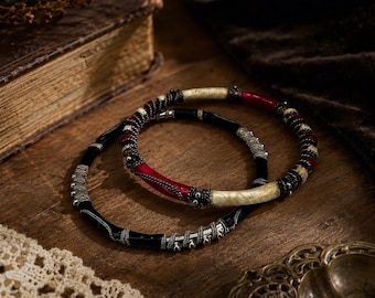 Bransoletka w stylu Vintage Fortune – do wyboru kolor różowo-kość słoniowa lub czarny