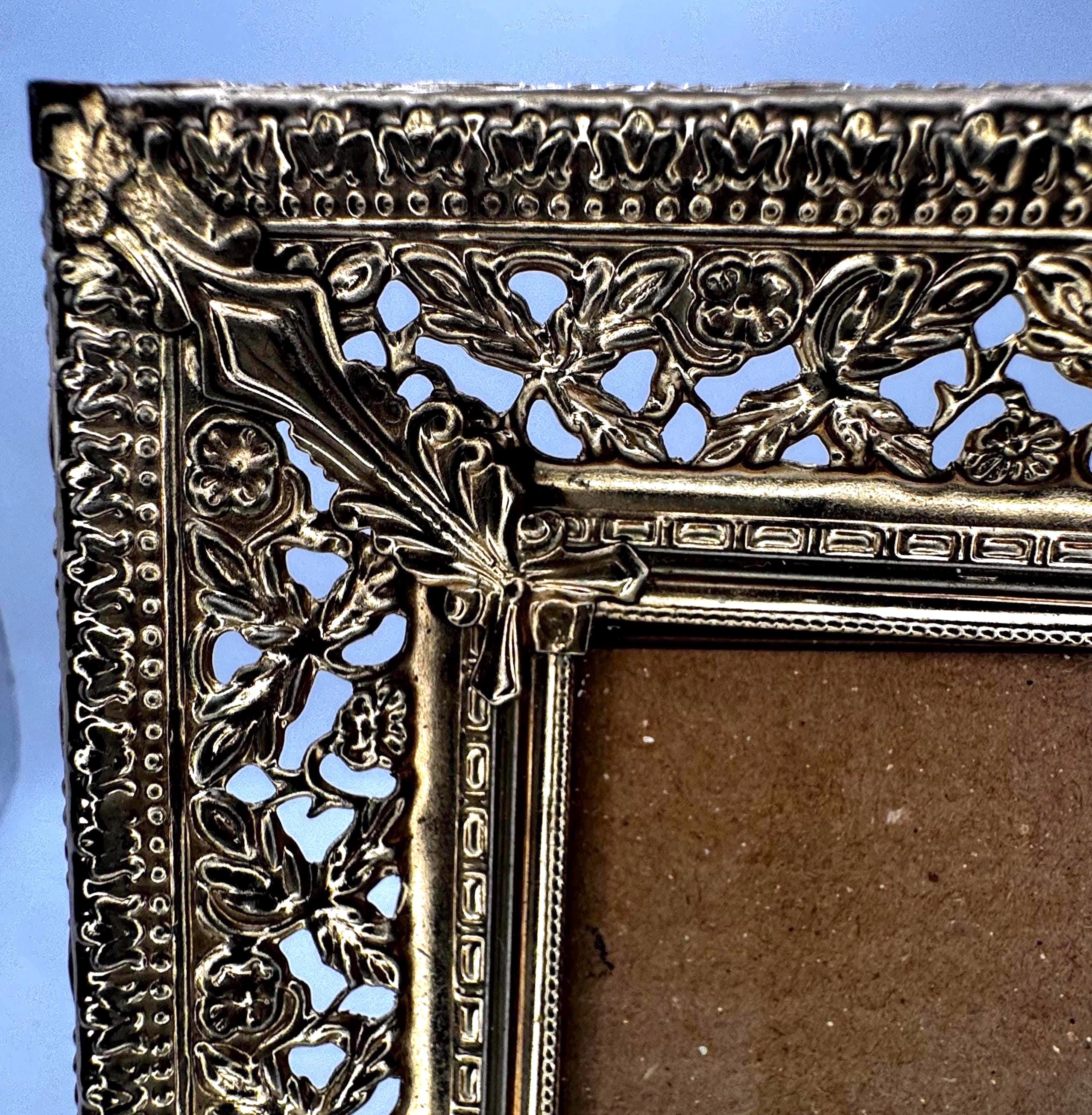 Vintage Ornate Gold Tone Picture Frame 5x7 Openwork Filigree Floral ...