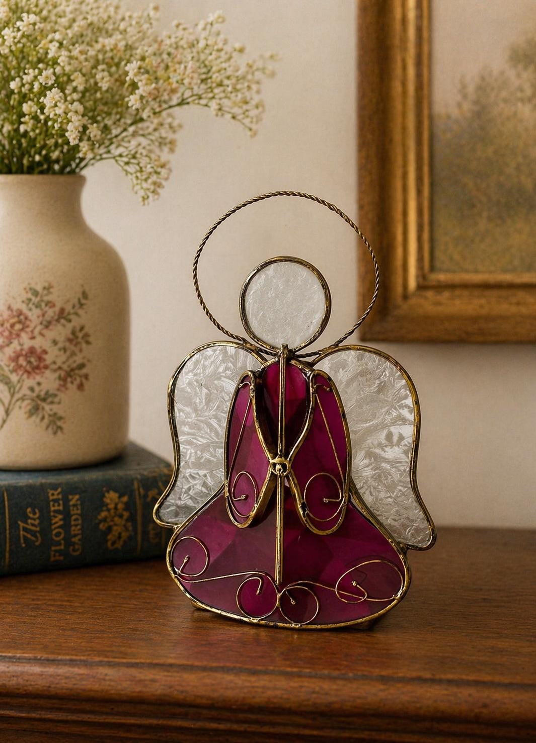 Vintage Stained Glass Angel - Etsy