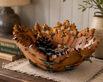 Vintage handgjord asiatisk träunderlägg med korgflätning, design med svalfågelmotiv, 25 cm