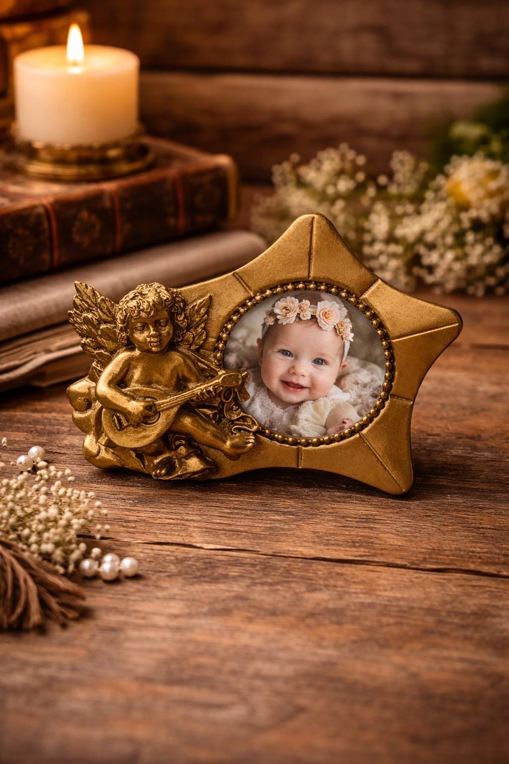Angel Picture Gold Frame - Etsy