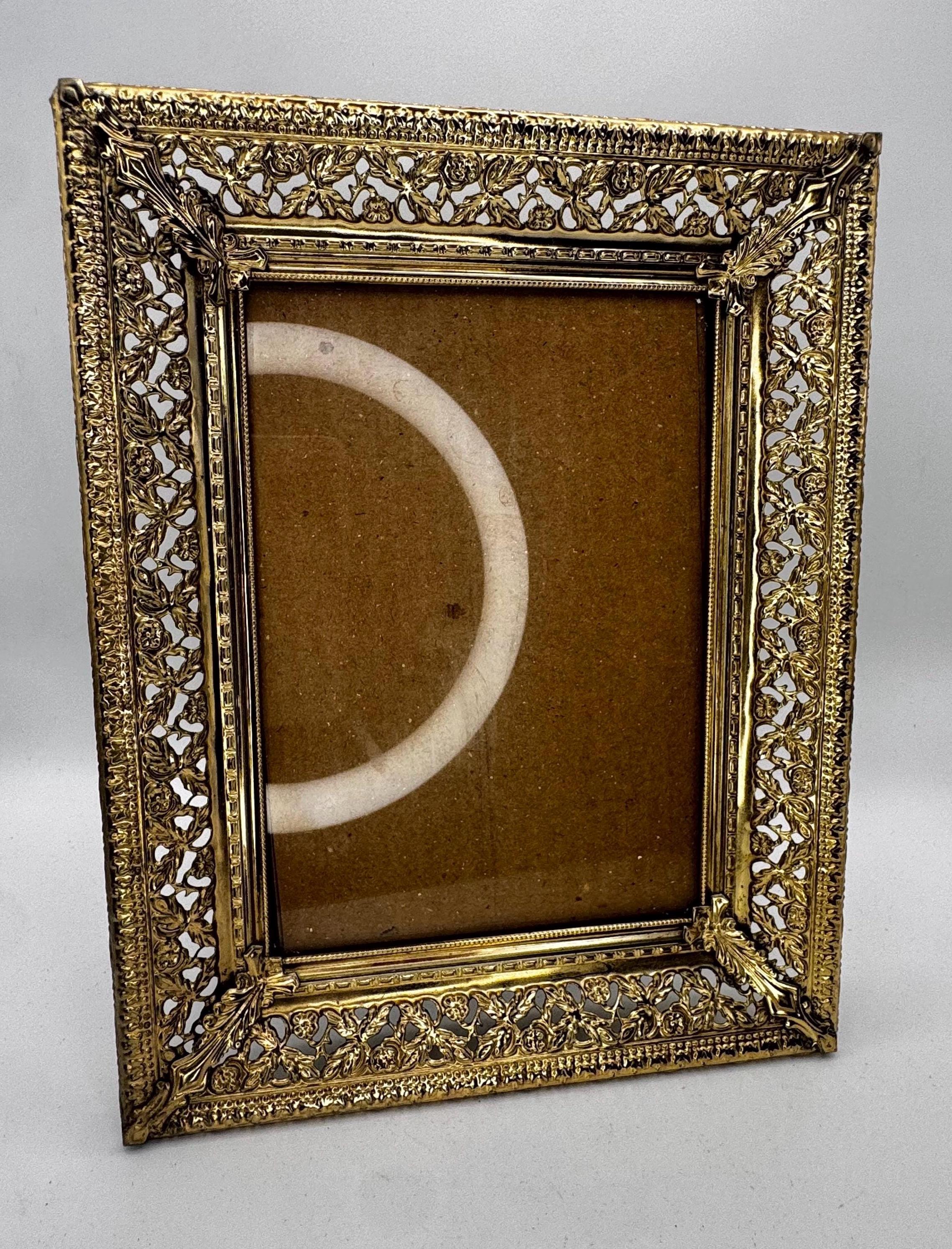 Vintage Ornate Gold Tone Picture Frame 5x7 Openwork Filigree Floral ...