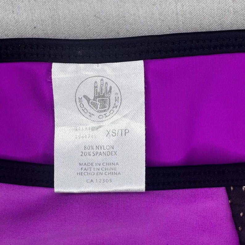 Vintage Body Glove Bikini XS Strapless Colorblock Swim Set Y2K Mesh Panel Bandeau Bikini Retro Surf Swimwear Purple Black image 8