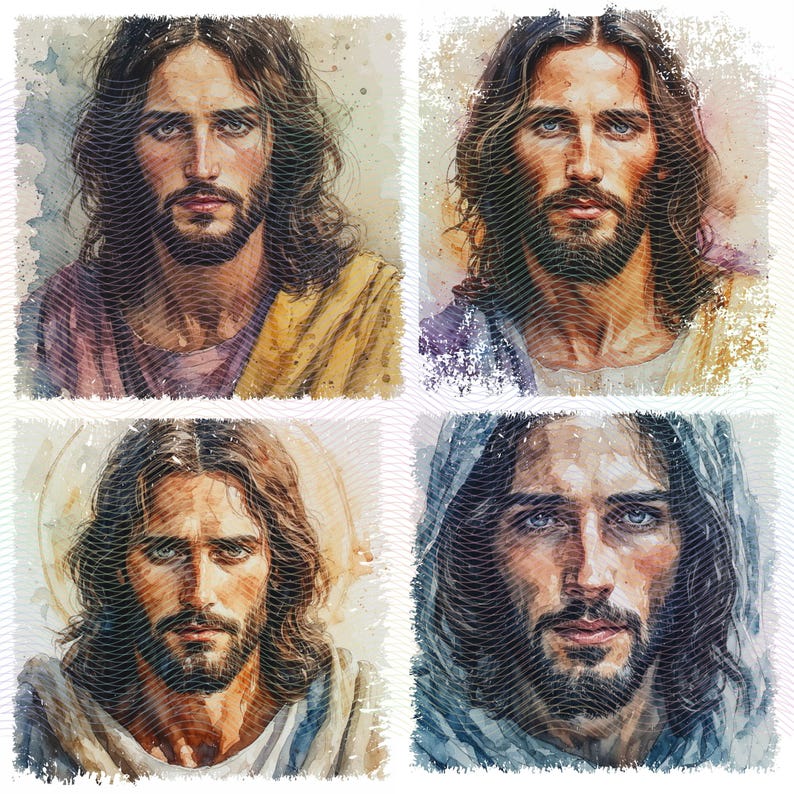 Jesus Christ Clipart Bundle Watercolor - 35 Christian JPG, Church ...