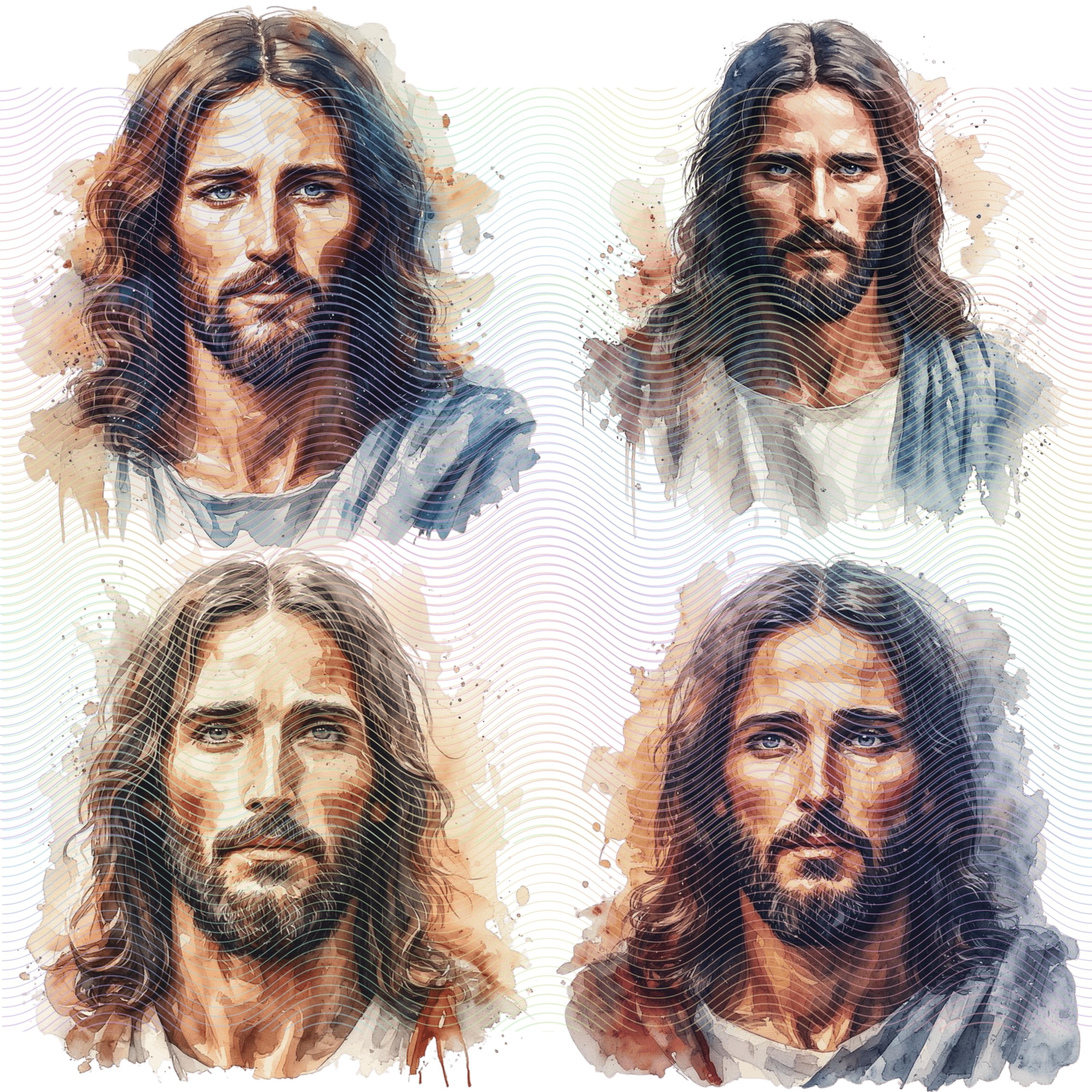 Jesus Christ Clipart Bundle Watercolor - 31 Christian PNG Transparent ...