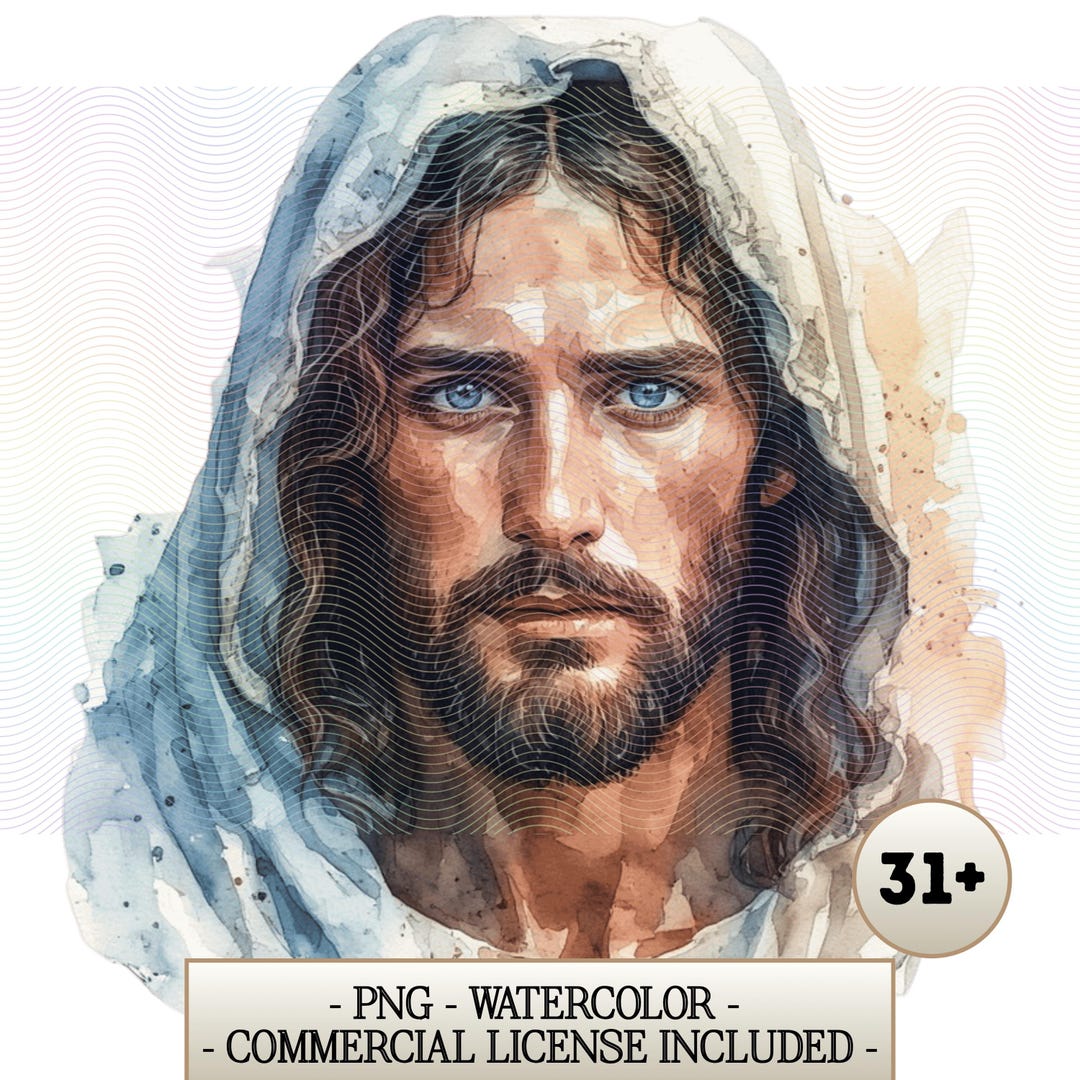 Jesus Christ Clipart Bundle Watercolor - 31 Christian PNG Transparent ...