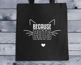 Because Cats Canvas Tote Bag