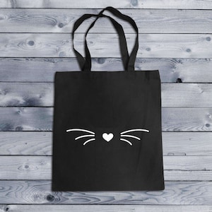 Cat Whiskers Canvas Tote Bag