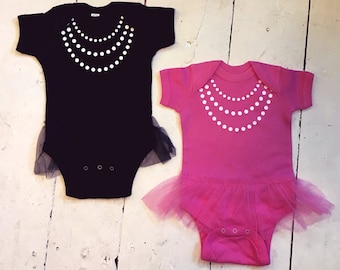 Girly Baby Pearls Tutu Bodysuit - Girly Baby Pearls Tutu Baby Romper