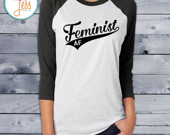 Feminist AF Triblend Raglan Tee - Unisex 3/4-Sleeve