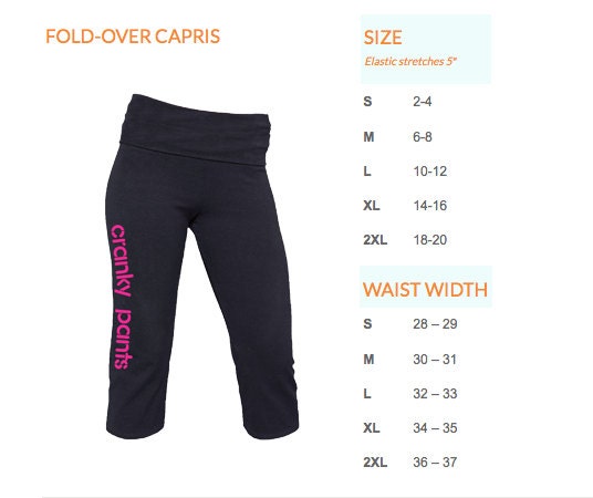 Cranky Pants Capris Foldover waist capri yoga pants custom | Etsy