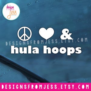 Peace Love & hoelahoep - autosticker
