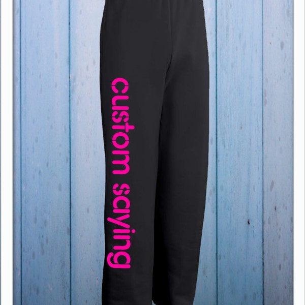 Custom Sweatpants, personalized unisex sweatpants, custom text pants, customize your pants, custom lounge pants, Big and Comfy style sweats