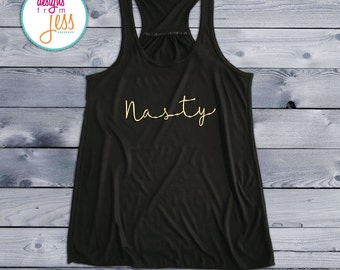 Nasty Woman Tank: Gold Print Racerback
