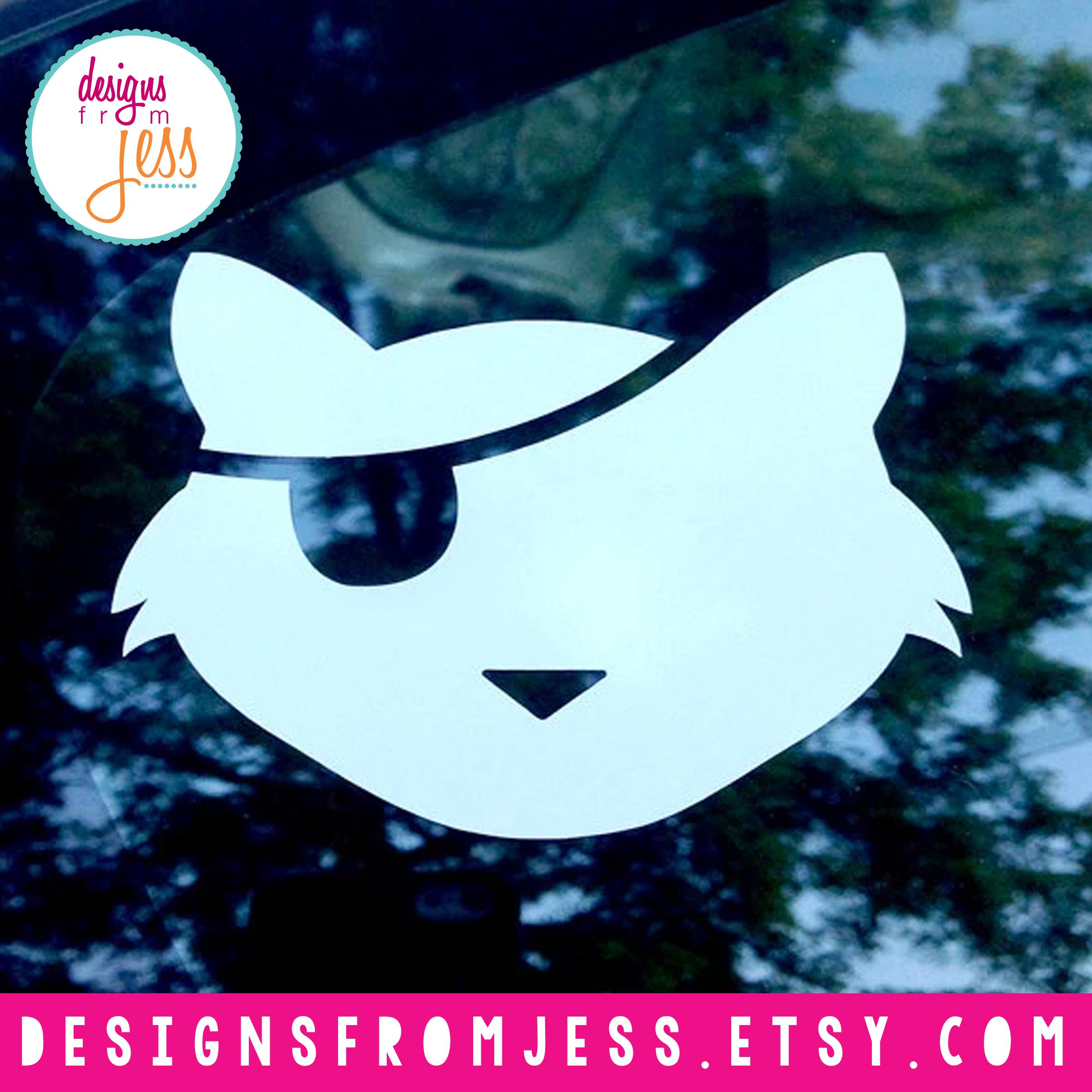 Pirate Kitty Car Decal: One-eyed Cat Bumper Sticker - Etsy