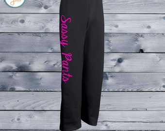 Sassy Pants Sweatpants: Big Comfy Boyfriend Style Lounge Pants - Script Font