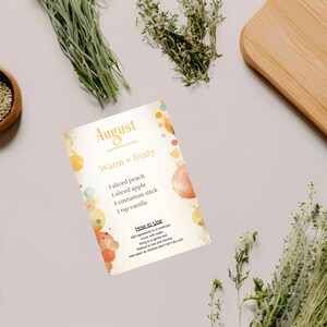 12 Month Stovetop Simmer Pot Recipes Printable | Seasonal Home Fragrance Guide | Natural Potpourri DIY Gift Idea