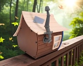 Rustic Cabin Birdhouse, Custom House and Roof Colors, 3D Printed Woodland Garden Decor, Bird Lover Gift — photo 6 of 10