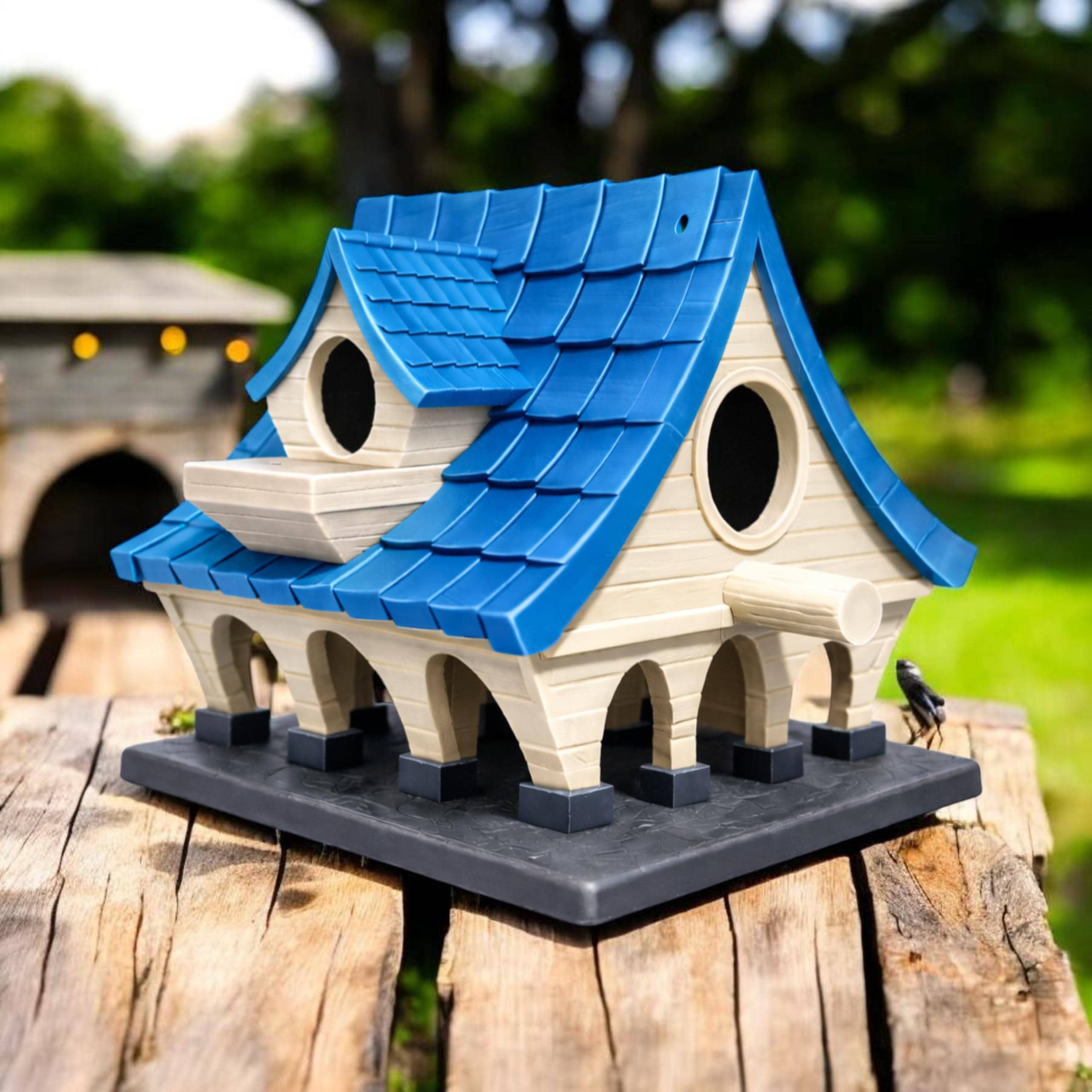 Mansion Bird House Outdoor | Rustic Château Garden Decor | 3D Printed Patio Birdhouse — photo 1 of 20