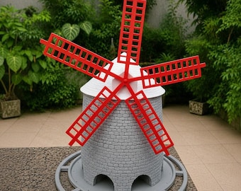 Windmill Bird Feeder, Dutch Style Hanging with 5-Sail Design