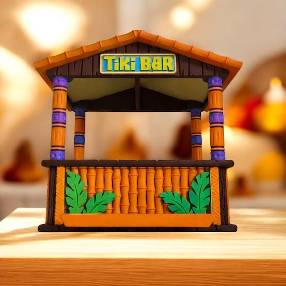 Tiki Bar Bird Feeder Outdoor Garden Decor Tropical Wildlife Station Handmade