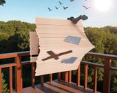 Rustic Cabin Birdhouse, Custom House and Roof Colors, 3D Printed Woodland Garden Decor, Bird Lover Gift — photo 8 of 10