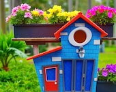 Toon Style Bird House, 3D Printed Whimsical Birdhouse, Custom Two-Color Outdoor Garden Decor, Bird Lover Gift — photo 3 of 8