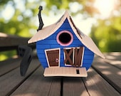 Rustic Cabin Birdhouse, Custom House and Roof Colors, 3D Printed Woodland Garden Decor, Bird Lover Gift — photo 1 of 10