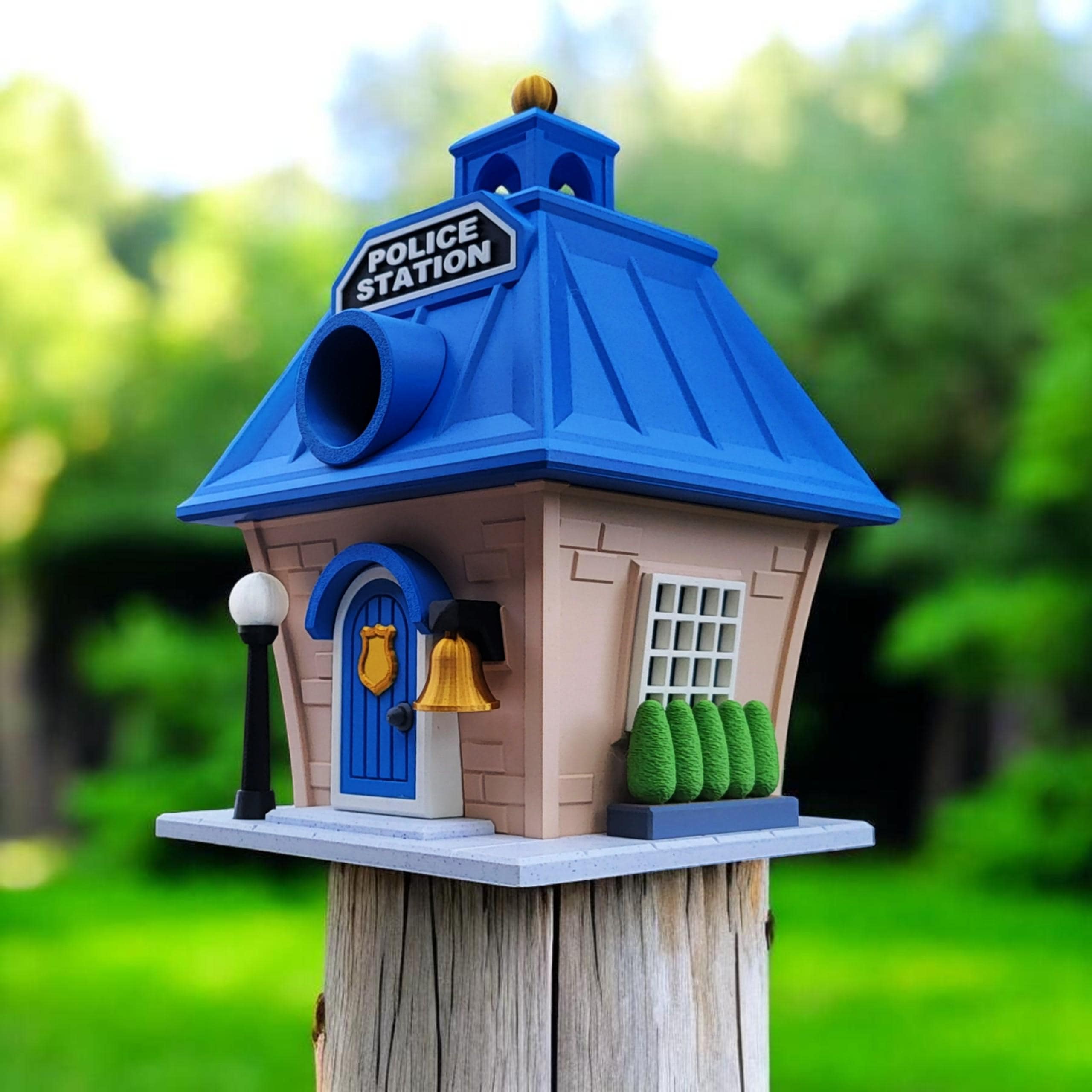 Police Birdhouse Outdoor, Rustic 3D Printed Garden Decor — photo 1 of 20