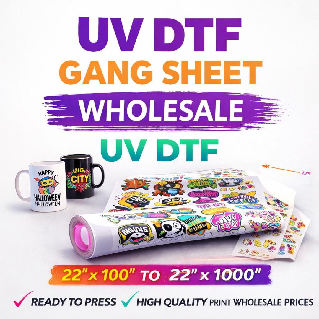 Premium Custom UV DTF Gang Sheet Transfer, Ready to Apply Full Color - Etsy