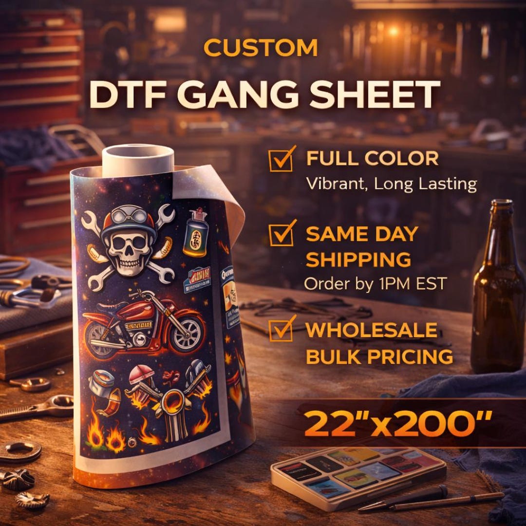 Full Color DTF Gang Sheet Transfer, Custom Direct to Film Print Ready ...