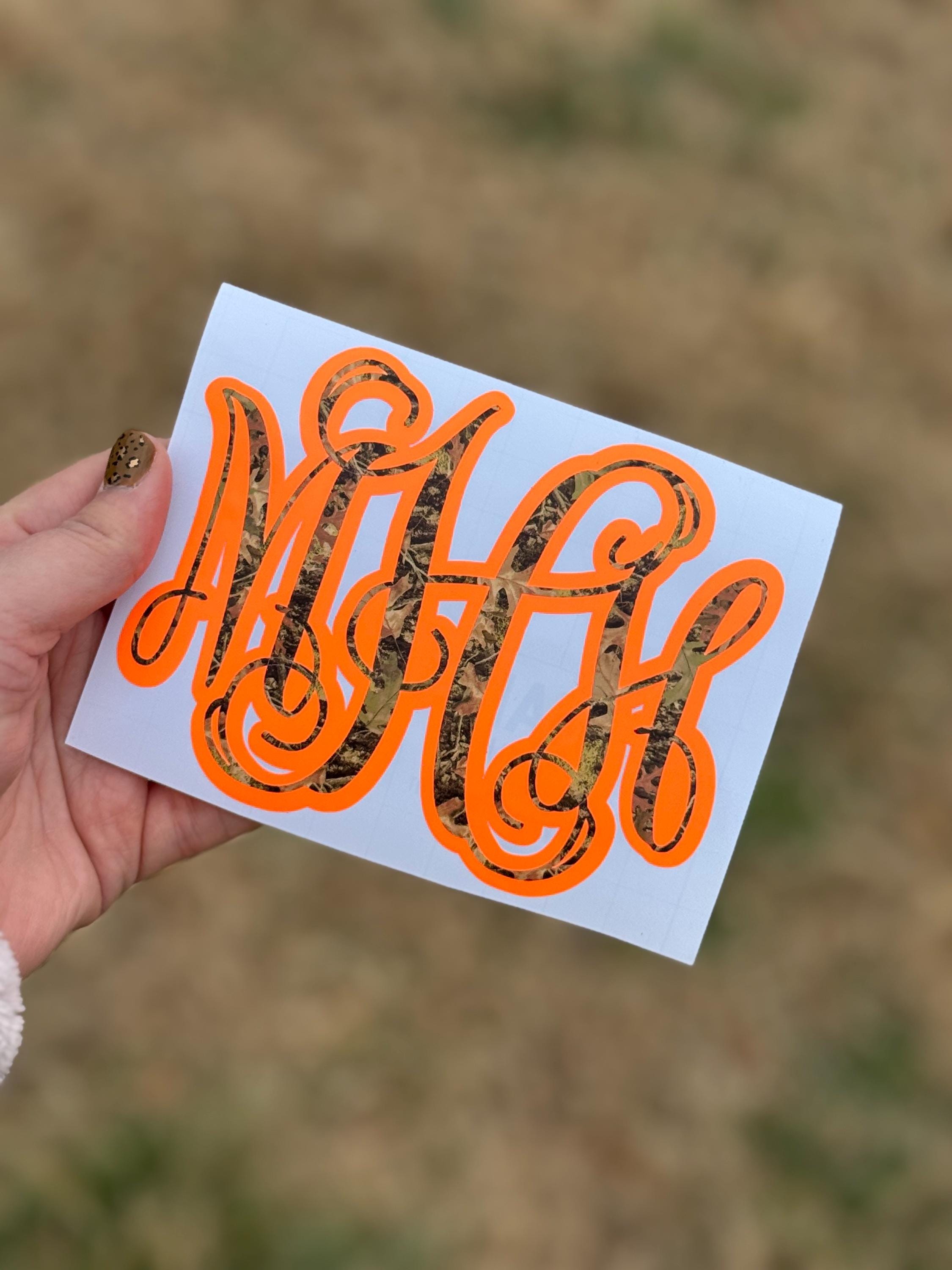 Camo Monogram Decal, Personalized Hunting Initials, Outdoor Vinyl ...