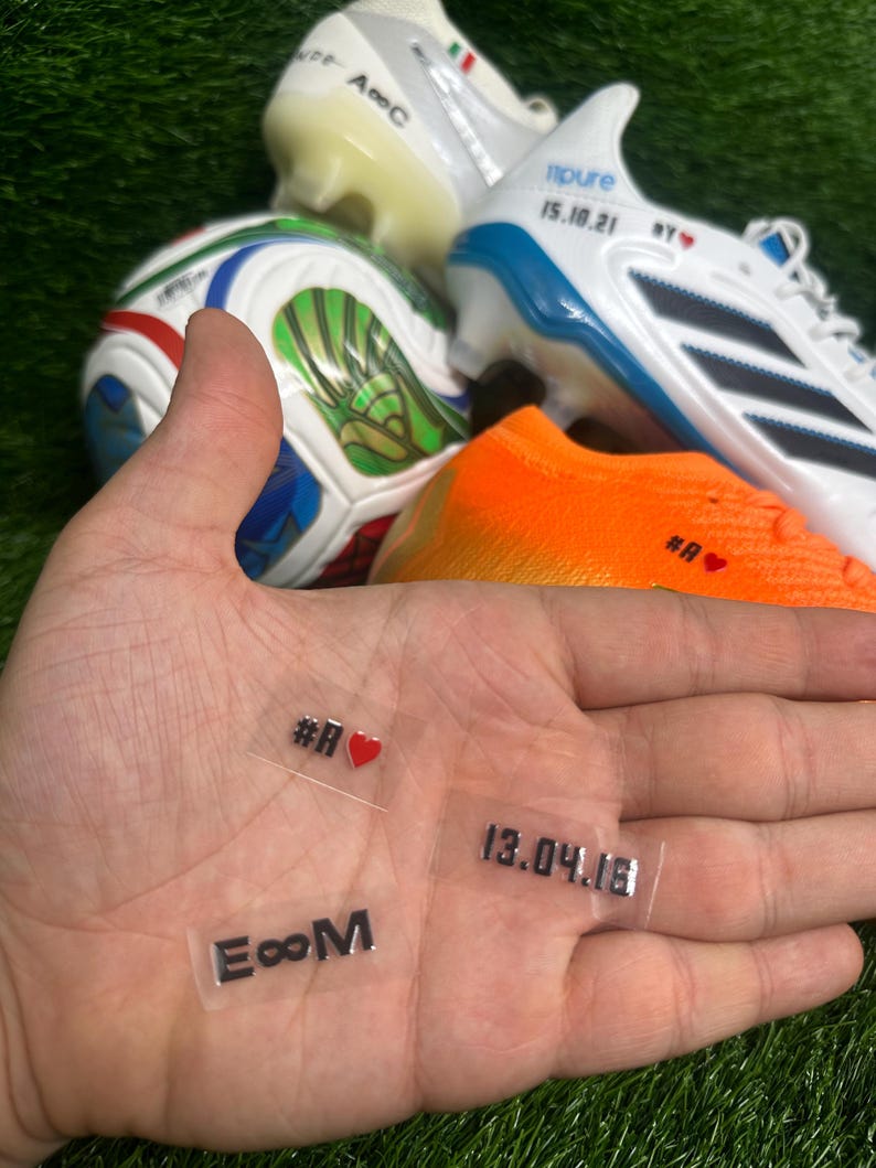 Custom Football Boot Sticker Pack | Heart Name, Date & Infinity Symbol ...