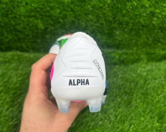Personalized Football Boot Name Decal | Custom Soccer Cleat Sticker | Waterproof UV DTF | Name & Number