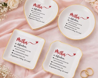 Plato para anillos de mamá, regalo para la abuela, plato para baratijas, plato para joyas, soporte para anillos, soporte para joyas, regalos para el Día de la Madre
