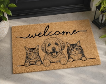 Custom Dog Doormat, Personalized Pet Welcome Mat, Dog Doormat, Front Door Mat, Housewarming Gift, New Home Gift, Dog Mom Gift