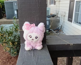 ピンクのラバビーズキーホルダー