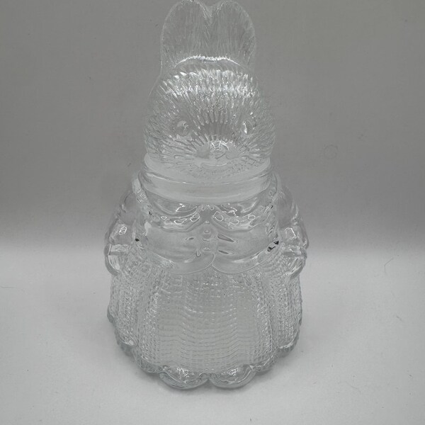 Pot de rangement Lapin en verre transparent de style Mid-Century - Porte-objets figuratif Lapin