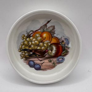 Vintage Engelse aardewerken trinketschaal van Johnson Brothers - 'Vogel en fruit'-ontwerp - Niet meer leverbaar