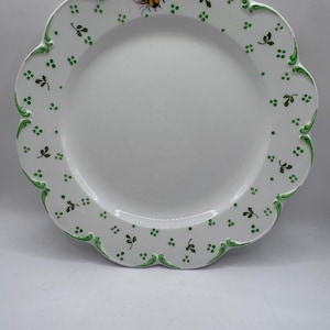 Vintage ESTE Ceramiche Hand-Painted Bumblebee & Clover 10" Dinner Plate for Gump's San Francisco