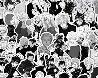 53pcs Dark Fantasy Manga Stickers, Grunge Aesthetic Waterproof Vinyl Pack For Bullet Journal Kindle, Anime Fan Gift