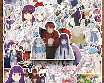 50 pegatinas de elfo de fantasía y mago, linda chica anime de pelo blanco, calcomanías de viaje mágico, vinilo impermeable para planificador, diario y caja de almacenamiento.