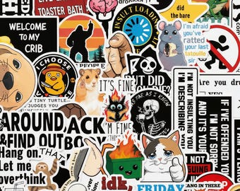 50 pegatinas divertidas con memes, calcomanías estéticas de la Generación Z, paquete de vinilo impermeable para laptop, funda de teléfono, parachoques, regalo de broma para adolescentes